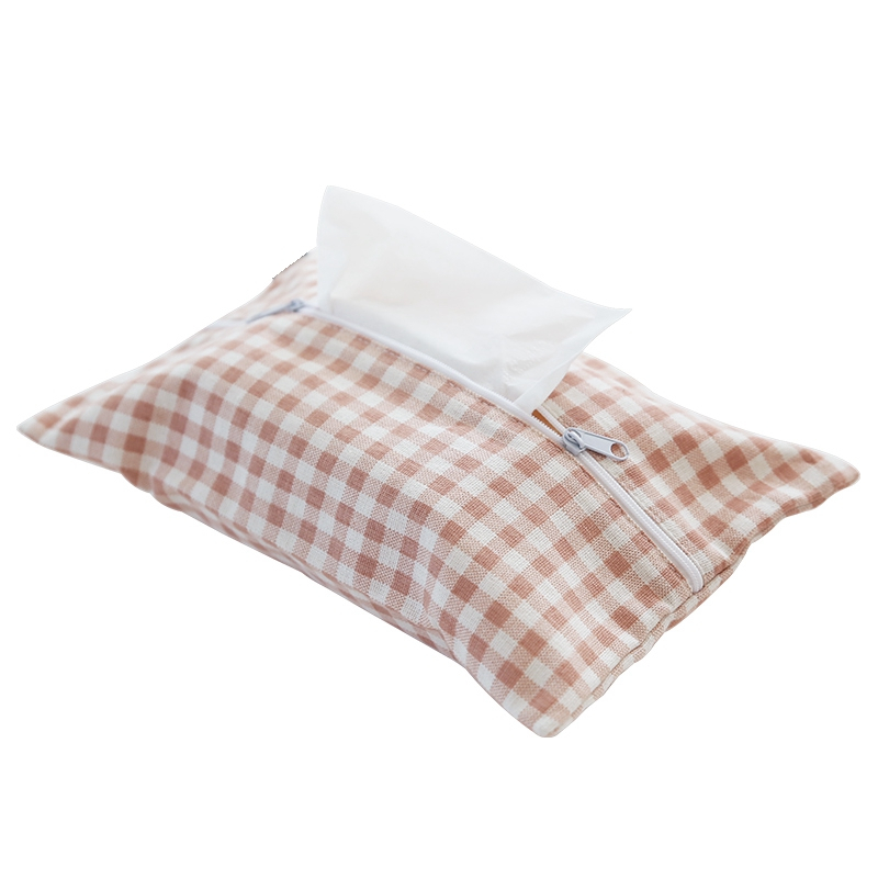 High-end cute pattern design eco-friendly durable stylish linen tissue box wholesale