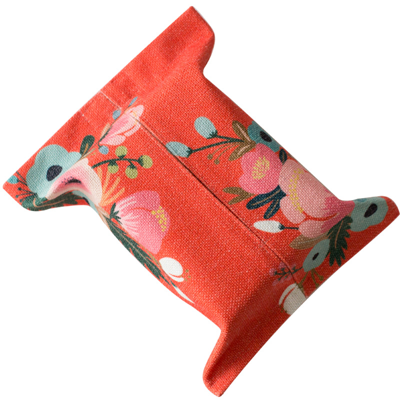 Good quality small logo printed cute folding linen tissue paper box wholesale