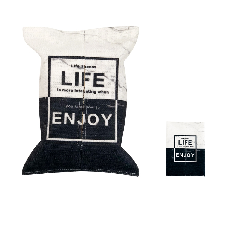 Custom logo printed eco-friendly durable linen tissue box for car and home used