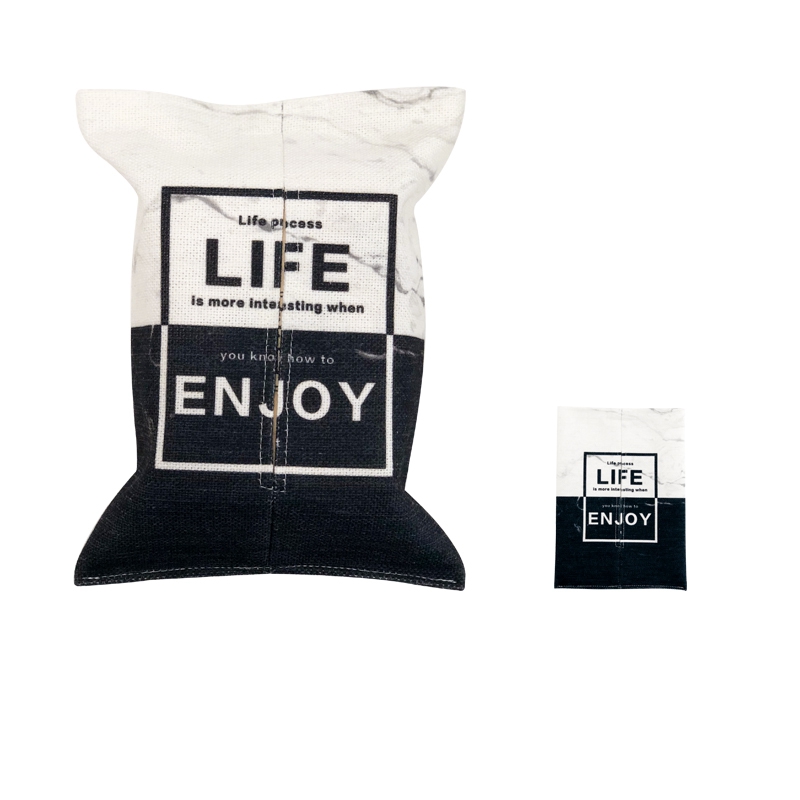 Custom logo printed eco-friendly durable linen tissue box for car and home used