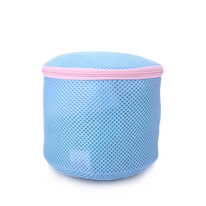 Round mesh washing bags folding mesh laundry bag with zipping for clothes