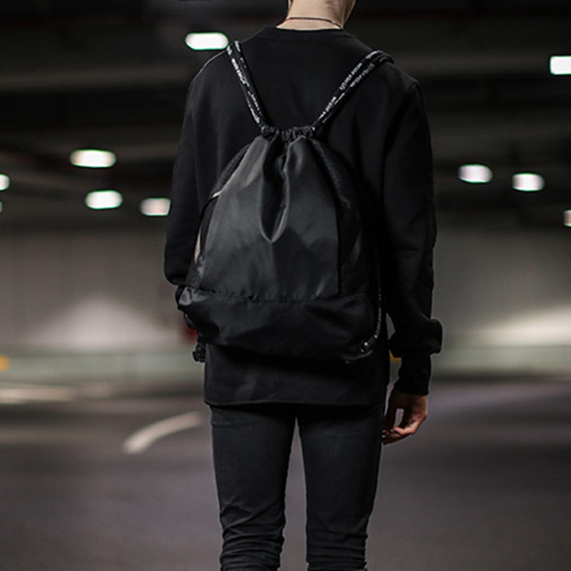 Large capacity backpack fitness sports polyester nylon drawstring bag