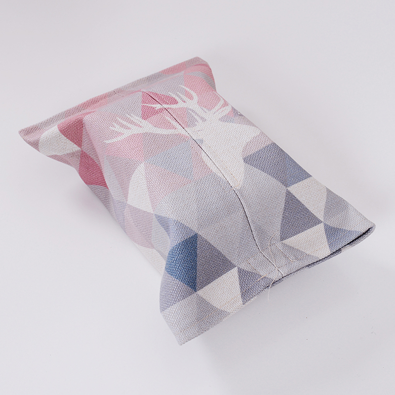 Most popular cute patterns customized eco-friendly durable linen tissue box wholesale