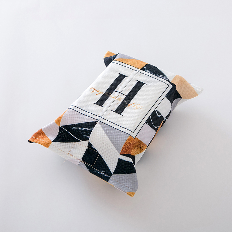 Hot sale cotton and linen fabric car and home use folding tissue box covers