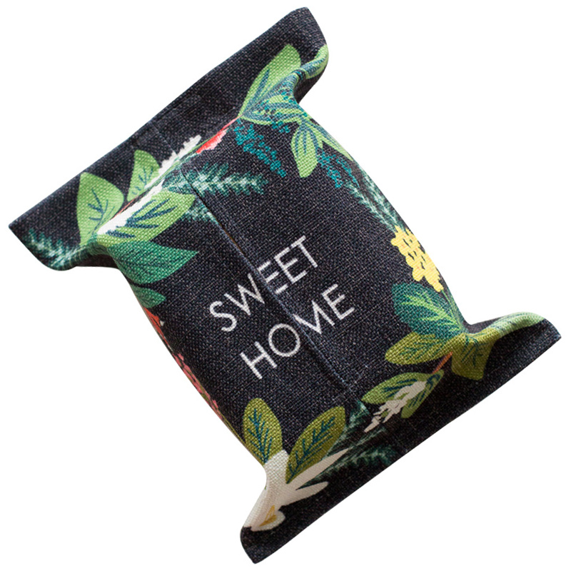 Hot sale desktop durable eco friendly linen cloth tissue box cover for living room