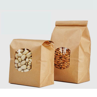 Multifunctional Kraft Paper Bag Ziplock Bag Tea Delivery Convenient Transparent Bag