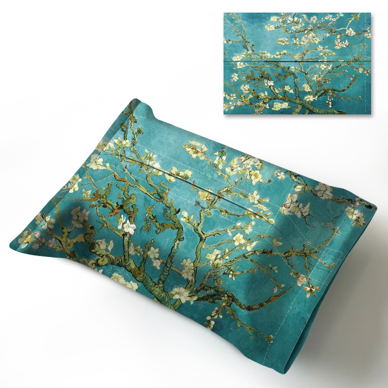 Hot selling cotton and linen fabric car and home use folding tissue box covers