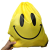 Custom smile waterproof sports storage bag polyester drawstring backpack