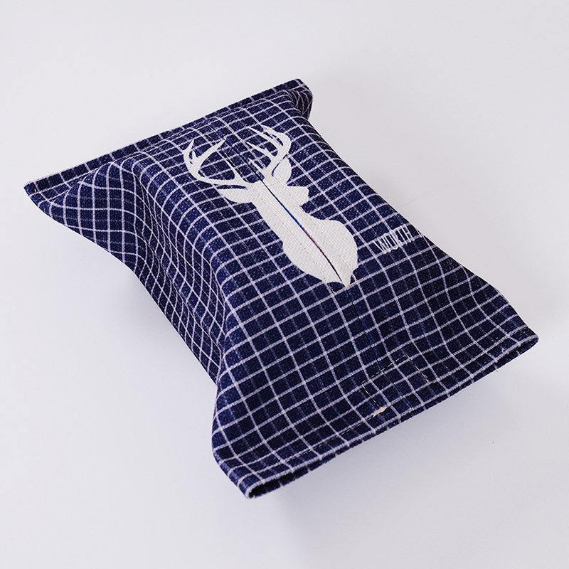 Most popular cute patterns customized eco-friendly durable linen tissue box wholesale