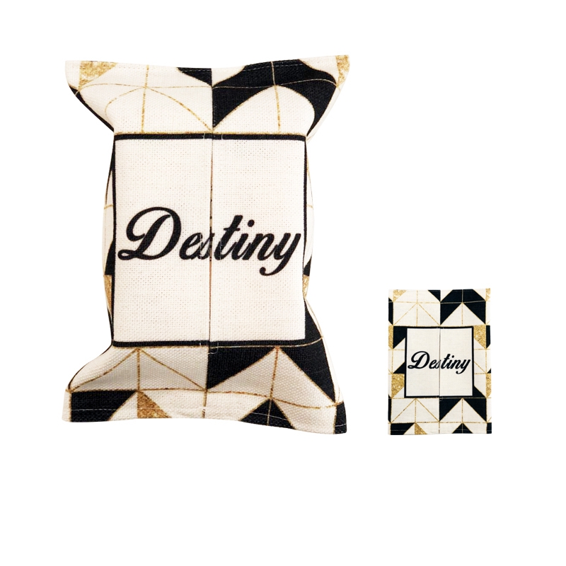 Custom logo printed eco-friendly durable linen tissue box for car and home used