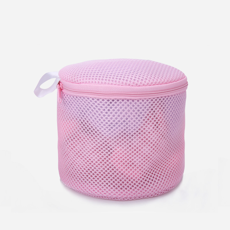 Round mesh washing bags folding mesh laundry bag with zipping for clothes