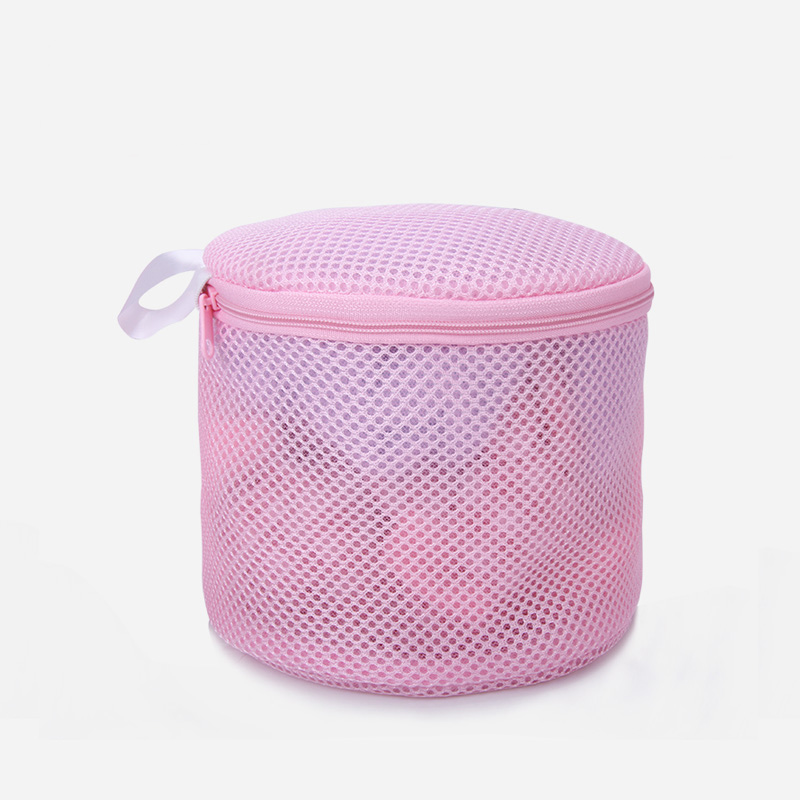Round mesh washing bags folding mesh laundry bag with zipping for clothes