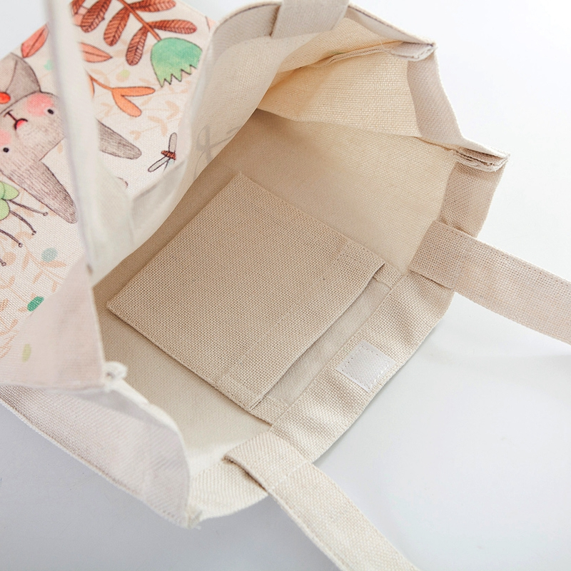 Japanese And Korean Literature And Art Environmentally Friendly Storage Linen Bag