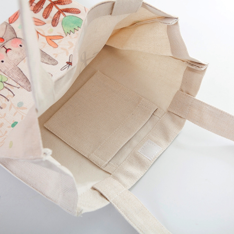 Japanese And Korean Literature And Art Environmentally Friendly Storage Linen Bag