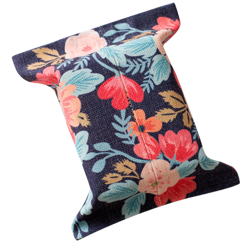 Hot sale desktop durable eco friendly linen cloth tissue box cover for living room