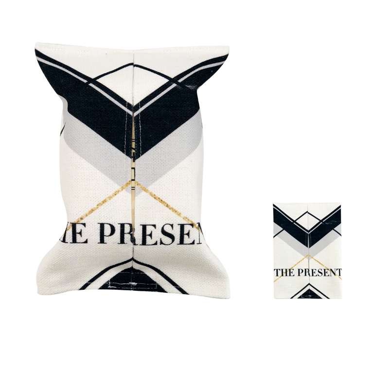 Custom logo printed eco-friendly durable linen tissue box for car and home used