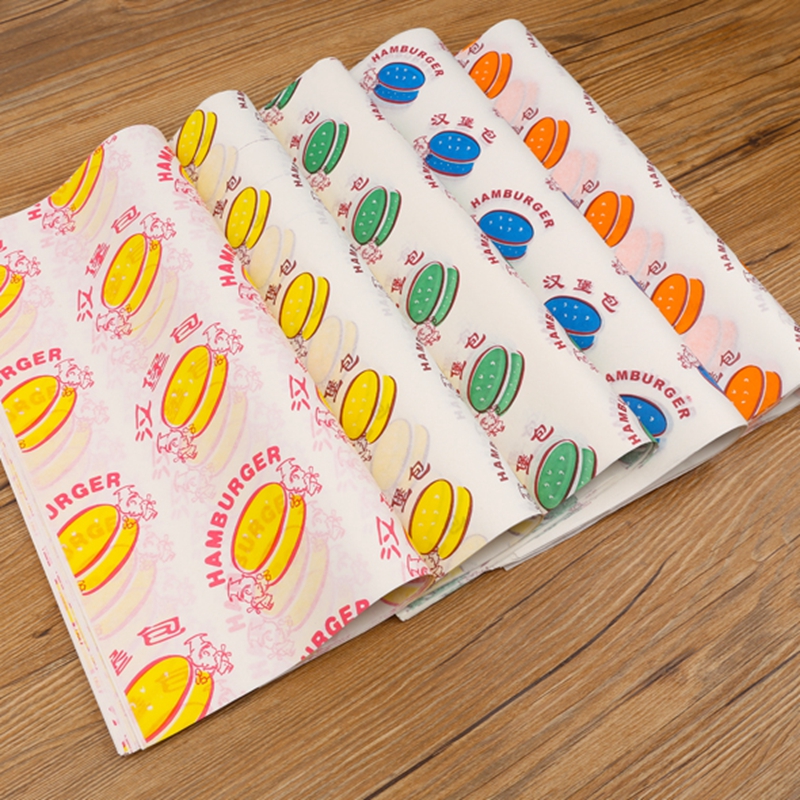 Hamburger Box Wholesale Noodle Folding Rice Ball Packaging Oilproof Paper