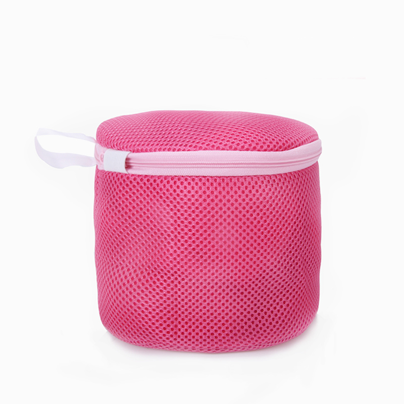 Round mesh washing bags folding mesh laundry bag with zipping for clothes