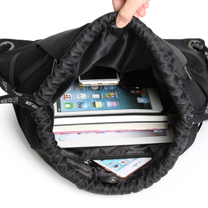 Large capacity backpack fitness sports polyester nylon drawstring bag