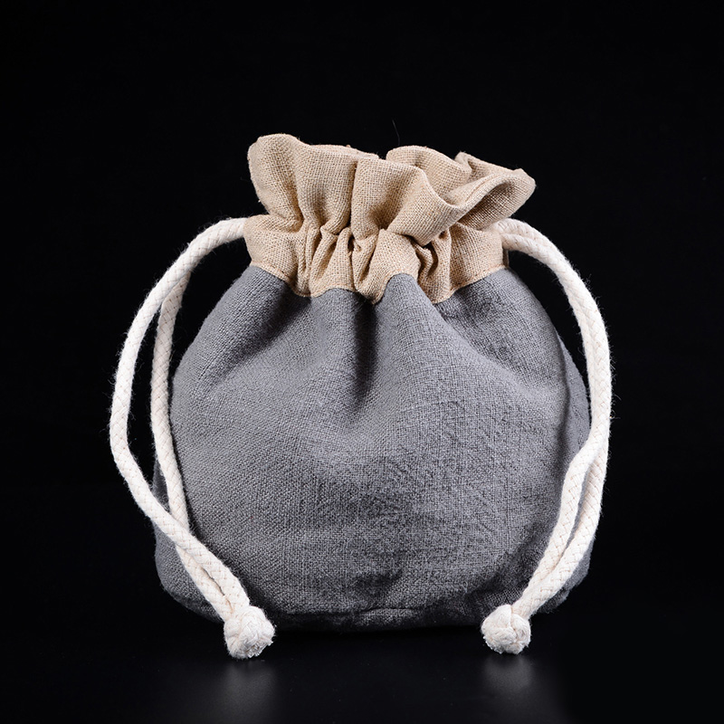 Custom Multipurpose Jewelry Bag Cotton Linen Drawstring Pouch Bag