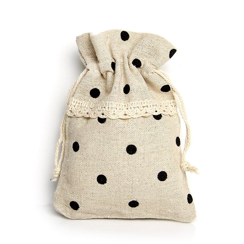 Exquisite Vintage Cotton And Linen Small Cloth Bag Drawstring Pocket Jewelry Gift Bag