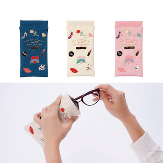 Japanese style embroidered pattern eyeglasses bag earphone digital small items multifunctional storage pouch