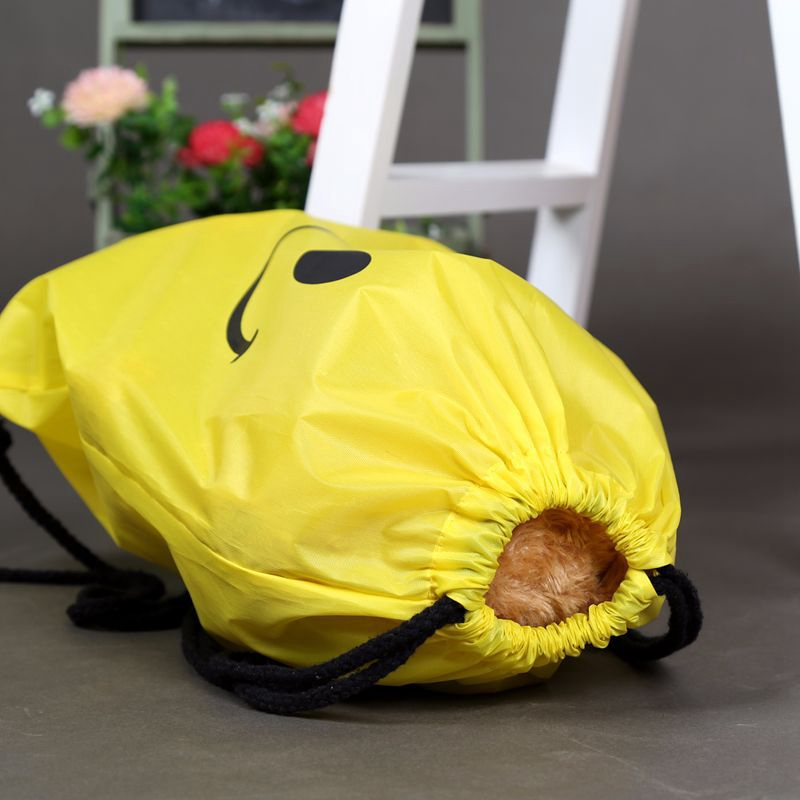 Custom smile waterproof sports storage bag polyester drawstring backpack