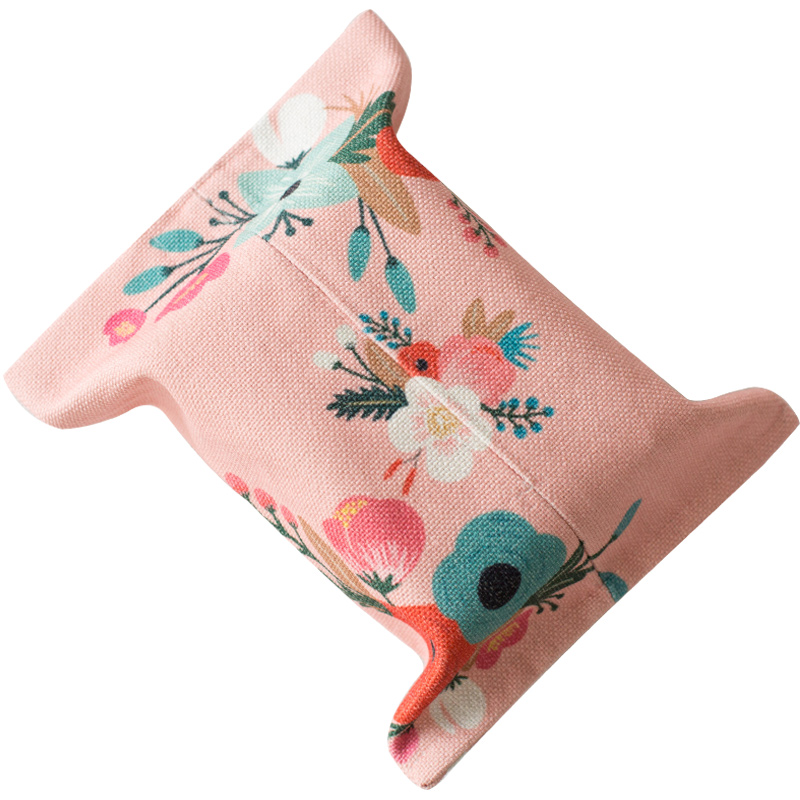 Hot sale desktop durable eco friendly linen cloth tissue box cover for living room
