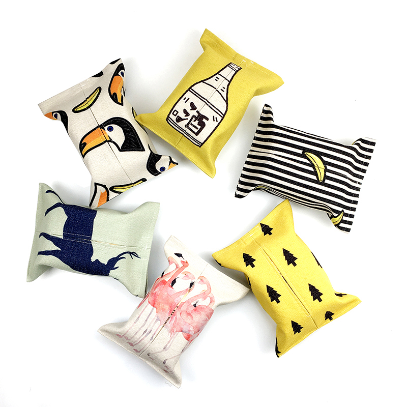 Top grade wholesale new different patterns durable linen tissue box with various uses