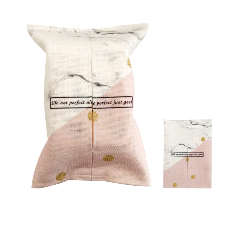 Custom logo printed eco-friendly durable linen tissue box for car and home used