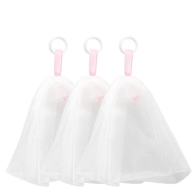 Customized drawstring face washing soap net handmade foaing mesh