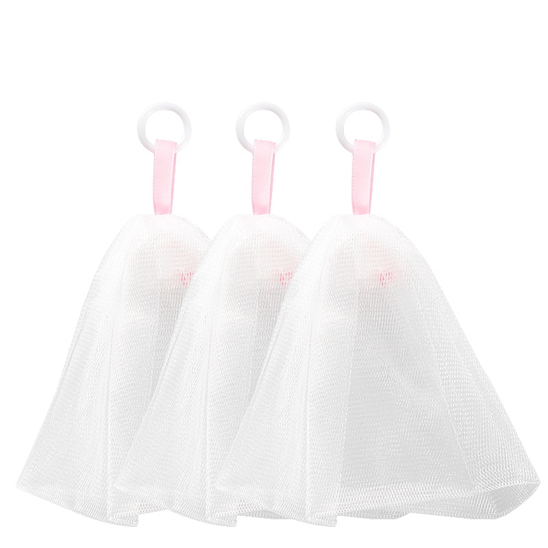 Customized drawstring face washing soap net handmade foaing mesh
