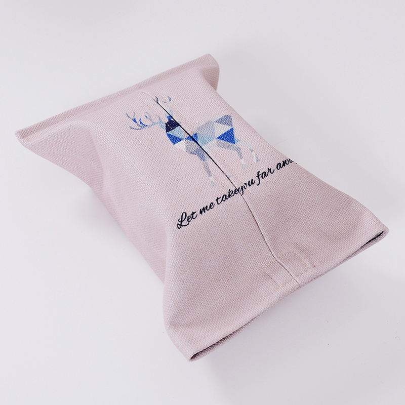 Most popular cute patterns customized eco-friendly durable linen tissue box wholesale