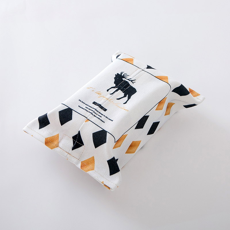 Hot sale cotton and linen fabric car and home use folding tissue box covers