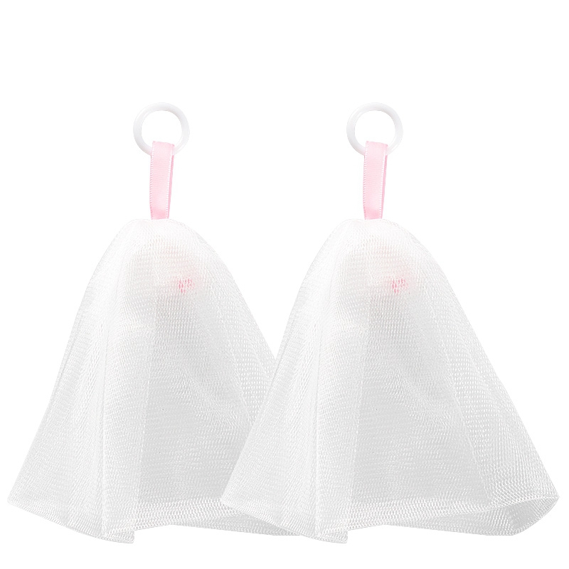 Customized drawstring face washing soap net handmade foaing mesh