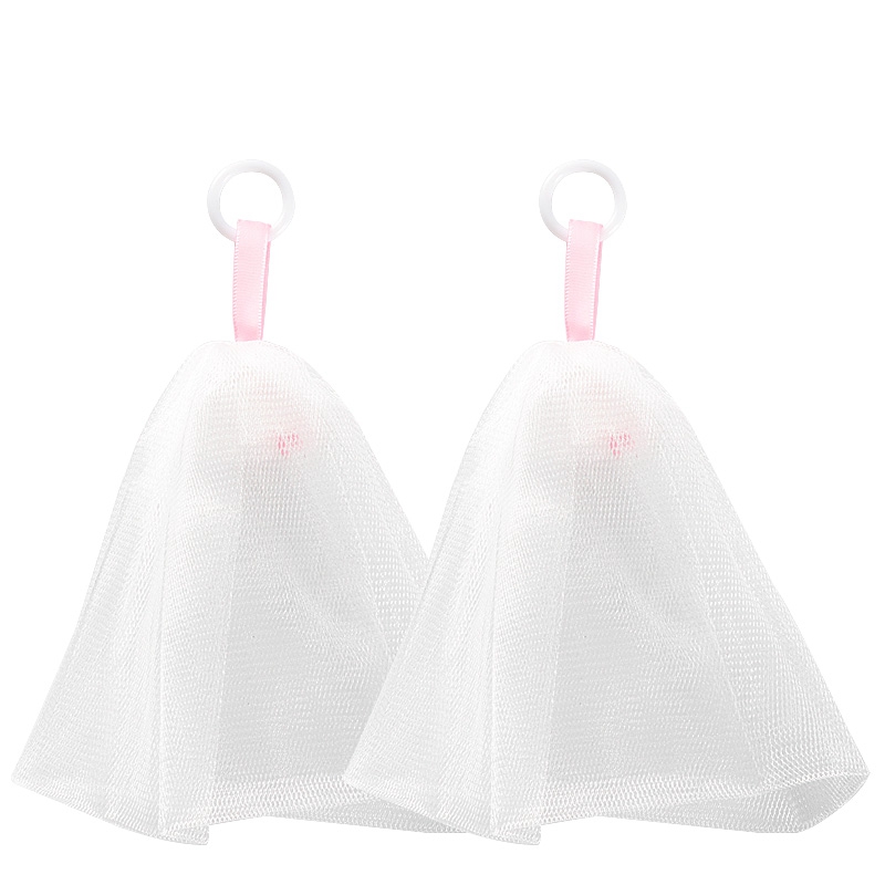 Customized drawstring face washing soap net handmade foaing mesh